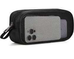 SnelShoppen - Ademend Mesh Nylon Reis Organizer - Draagbare Kabel en Gereedschap Tas voor Laptop Charger, Muis, Powerbank, USB Kabels, Adapters, Klein — cadeau in Cadeau-ideeën