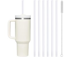Set van 6 Herbruikbare Siliconen Rietjes 12 Inch BPA-vrij, Zacht en Flexibel met Schoonmaakborstel voor Waterflessen en Drinkbekers — cadeau in Koken & Dineren