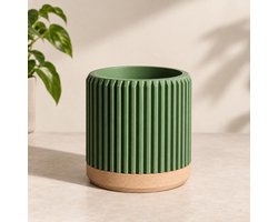 6 mini plantpotten decoratie voor bureau, 6cm diameter 7 cm hoog, Groen, Bioplastic plantenpot, design bloempot, geribbelde bloempot, moderne design, planten binnen, planten buiten,decoratieve plantenpot, duurzame bloempot, plantenpot met drainage. — cadeau in Wonen & Interieur