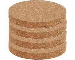 Esschert Design plantenpot onderzetter - 4x - van kurk - D10 x 1 cm - voorkomt kringen - vloer bescherming — cadeau in Cadeau-ideeën