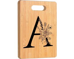 Bamboe snijplank - Keukenhulp - Gerechten bereiden - Gepersonaliseerd ontwerp - 31 x 28 cm - Natuurlijk hout — cadeau in Kookcadeaus