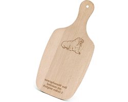 Snijplank met gravure - Ontbijtplank houten - Brood snijden - Gepersonaliseerd ontwerp - 33x15 cm - Houtkleur — cadeau in Kookcadeaus