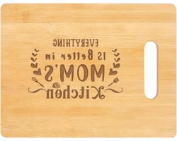 Houten snijplank - Keukenplank gegraveerd - Maaltijden bereiden - Dubbelzijdig gebruik - 28 x 21 cm - Houtkleur — cadeau in Kookcadeaus