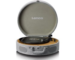 Lenco Retro Platenspeler - Koffer Platenspeler met ingebouwde Speakers - Bluetooth en AT3600L cartridge - LS-66GY - Grijs — cadeau in Games, Films & Muziek