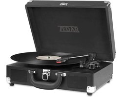 Platenspeler Bluetooth - Retro - Koffer - Met ingebouwde speaker - Zwart van Zedar — cadeau in Games, Films & Muziek