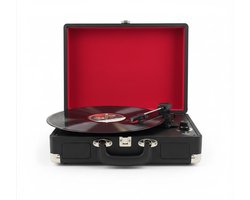 KAD® Retro Platenspeler met Bluetooth & Ingebouwde Speakers - 3 Snelheden - LP Speler met Koffer Design - Zwart - 16cm x 39cm x 16cm — cadeau in Games, Films & Muziek