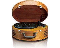 Classic Phono Retro Platenspeler - Vinyl Koffer met 2 ingebouwde Speakers - TT-34 - Bruin — cadeau in Games, Films & Muziek
