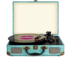 Ploutos® Platenspeler Bluetooth - Retro Platenspeler in Koffer – Complete Set met Speakers - Blauw - 36cm x 26cm x 116cm — cadeau in Games, Films & Muziek