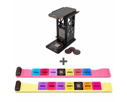 Accessoire Bundel Geschikt voor Hitster - Kaarthouder met Telefoonstandaard + 2 Speelborden met Muntenhouders - Voor Automatische QR-Scan - Flying Mic - Battle Of The Generations - Original - Guilty Pleasures - En Meer — cadeau in Cadeau-ideeën