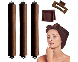 Beyeza Blowout Haar Rollers - Heatless Curls - Krulspelden - Incl. Haarklem en Satijnen Slaapmuts - Haarrollers - Haarkruller - Krullen Zonder Hitte — cadeau in Verzorging