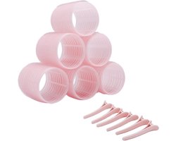 Boozyshop ® Krulspelden - Haarrollers en haarklemmen - Haarkruller - Haar rollers - Krullen zonder hitte - Heatless Curls - Krullers - Kleefrollers haar - Rollers - Zelfklevend - Hair Rollers & Clips 6 pc — cadeau in Verzorging