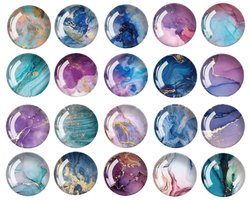 MTTProducts - Fridge Magnets - Decoratieve Magneten - Elegante uitstraling - 20 stuks - Kleurvol 3D ontwerp - Geschikt voor koelkast en whiteboard - Se... — cadeau in Wonen & Interieur