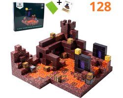 Magnetisch speelgoed – magnetisch bouwspeelgoed 128 stuks – magnetische bouwstenen – montessori speelgoed – magneten speelgoed - onderwereld — cadeau in Spellen & Speelgoed