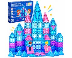 Magnetic tiles - Magnetische tegels - Magneten speelgoed - Magneet tegels - Montessori - Bouwstenen - Travel set - Constructiespeelgoed - Met 2 Magna poppetjes — cadeau in Spellen & Speelgoed