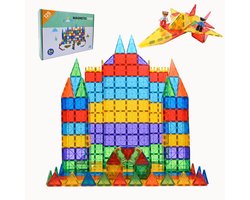Kids4u Magnetic Tiles - Magnetisch Speelgoed - 125 Stuks Bouwset - 2 Minifiguren - Constructiespeelgoed - Montessori Speelgoed - Magnetische Tegels — cadeau in Spellen & Speelgoed