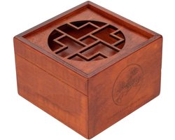 Houten Puzzeldoos met Geheimvak als Geschenkverpakking 11x11x7.5 cm — cadeau in Spellen & Speelgoed