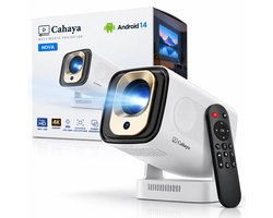 Cahaya Nova - Mini Beamer - 4K ondersteuning - mini projector - draagbare beamer - projector / beamer - Geïntegreerd Android 14.0 systeem - Screen mirroring smartphone - Home cinema — cadeau in Elektronica