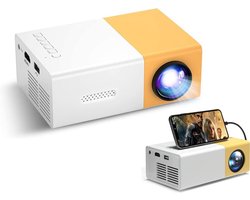Mini Beamer - Input Tot 1080p Full HD - Projector - Mini Projector - HDMI - USB - Wit / Geel - Smartphone - Draagbaar - Ingebouwde Speaker - HD Beamer Geschikt voor Presentatie En Home Cinema - Geel En Wit — cadeau in Elektronica