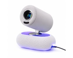 Full HD Smart Beamer - Voor iOS en Android - 1080P Mini Beamer tot 508 cm Projectieformaat - Mini Projector Bluetooth 5.4 & WiFi - Beamer Projector - Portable Mini Beamer Smartphone - Draagbare Beamer - Thuisbioscoop - Home Cinema - Wit - Silvergear — cadeau in Elektronica