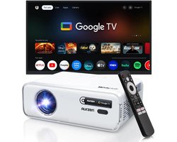 Aurzen EAZZE D1G Mini Beamer – Google TV – Full HD 1080p – 4K Ondersteuning – Mini Projector – HDR10 – Netflix – Dolby Audio – Auto Focus & Keystone – WiFi 5G & Bluetooth 5.1 – Stream eenvoudig vanaf je smartphone – Chromecast ingebouwd — cadeau in Elektronica