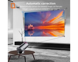 Mini beamer inclusief 84inch doek - Mini projector - Mini beamer smartphone - Mini beamer met wifi en bluetooth - Antraciet — cadeau in Elektronica