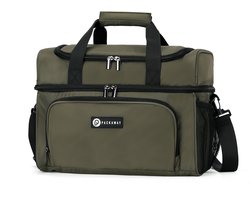 Packaway Koeltas 20L - Lunchtas - Inclusief 4 Koelelementen - Dubbel Compartiment - 4-Laags Geïsoleerd - Waterafstotend - Olive Green — cadeau in Sport & Outdoor