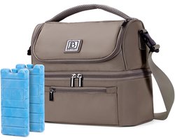 Brisby Kolftas 11 Liter – Koeltas voor Moedermelk & Borstkolf – 2 Geïsoleerde Vakken – Inclusief 2 Koelelementen – Tot 10 Uur Koel - Stone Greige — cadeau in Cadeau-ideeën