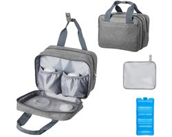 Draagbare Kolftas - Moedermelk Koeltas - Borstkolf Tas - Borstvoedingstas - Geïsoleerd - Waterdicht - Met Koelelement - Voor Werk En Reizen - Opslag - Grijs — cadeau in Cadeau-ideeën