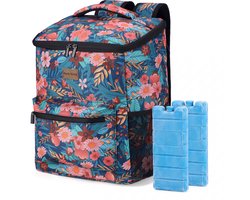 Packaway Koeltas Rugzak 25L - Incl. 2 gratis koelelementen - Incl. gratis flessenopener - Waterafstotend - Anti diefstal vak - 4 Laags geïsoleerd - Wild Garden — cadeau in Sport & Outdoor
