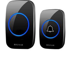 Besjaar Deurbel - deurbel draadloos - Draadloze Deurbel - Inclusief Batterijen - Deurbellen - IP44 Waterdicht - Zwart — cadeau in Elektronica