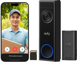 eufy Security C31 Video Deurbel - Add-on - Video Doorbell - 2K Resolutie - Nachtzicht - Draadloos/Batterij - Live videogesprek - 24/7 opname - Mens- en bewegingsdetectie - Compatibel met HomeBase S380 - Geen abonnementskosten — cadeau in Elektronica