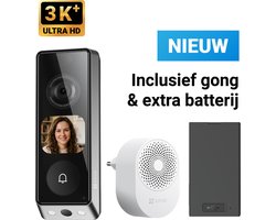 EZVIZ EP8 Ultra - Videodeurbel met Camera met AI Scherm – 3K+ (6MP) Dual Lens – Pakketdetectie – Draadloos of Bedraad – 32GB ingebouwde opslag – Zonder Abonnement — cadeau in Elektronica