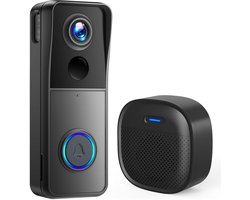 Powell Deurbel met Camera - Deurbel Draadloos - Video Deurbel - Met Wifi - Met Microfoon - 2K Video - 32GB Geheugen - Zwart — cadeau in Elektronica