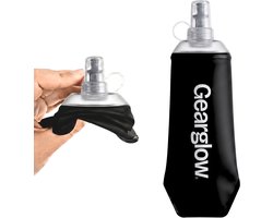 GearGlow® Soft Flask 500 ml - Opvouwbare Waterfles - Drinkfles Hardlopen - Opvouwbare Drinkfles - Zwart — cadeau in Sport & Outdoor