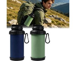 2 Stuks Opvouwbare Waterfles - 750 ml - Siliconen Waterflessen - draagbare Drinkfles - Met Karabijnhaak - Duurzaam - Ideaal voor buitensport, hiking en avonturen — cadeau in Sport & Outdoor