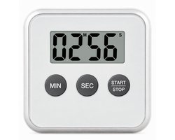 Juleika® Timer Wit | Incl. 1x AAA Batterijen | Magnetische Digitale Kookwekker | Witte Magneet Uitklapbare Standaard | Duidelijk Digitaal LCD-scherm | Compact | Lichtgewicht — cadeau in Kookcadeaus