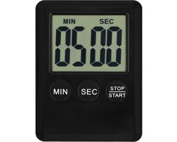 Krumble Mini Kookwekker – Digitale Timer – Kleine Kookwekker – Keukenwekker – Zachte Alarmtoon – Met Magneet – Compact – Zwart — cadeau in Kookcadeaus