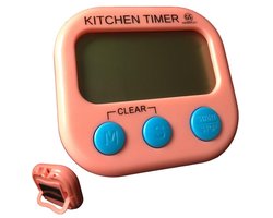 Digitale Kookwekker Roze - Groot Display - Magneet — cadeau in Kookcadeaus