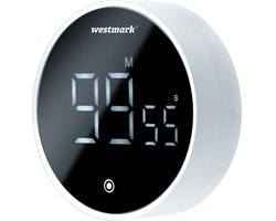 Westmark ronde kookwekker – Digitale timer met magneet, instelbaar tot 99 minuten en 55 seconden, ideaal als keukenwekker of voor sport – stil en hoorbaar alarm, 10992260 — cadeau in Kookcadeaus