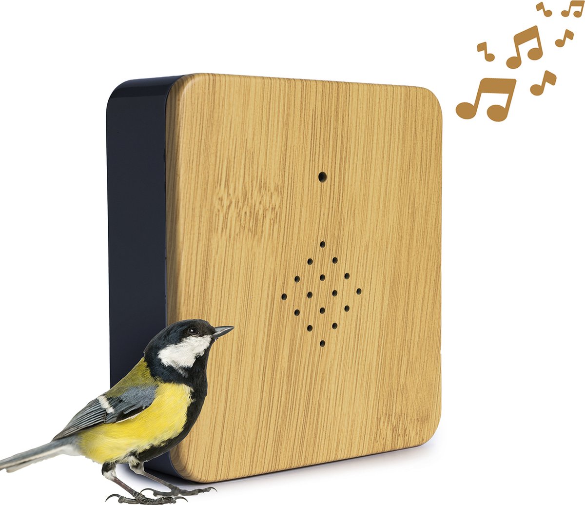 QLT Vogelhuisje met Natuurgeluiden - Box met Vogelgeluiden - Werkzaam op Batterijen - Automatische Bewegingssensor - Instelbaar Volume
