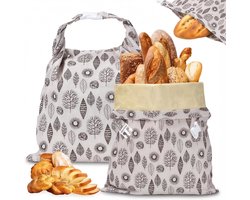 Herbruikbare Linnen Broodzakken - Set van 2, Bijenwas Doek voor Brood en Gebak, TPU Binnenvoering, 30 x 43 cm, Duurzaam en Milieuvriendelijk — cadeau in Cadeau-ideeën