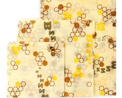 Herbruikbare Doeken - Bijenwas Wraps - Voedsel Bewaren - Set van 3 - Verschillende Maten - Bloemenpatroon — cadeau in Cadeau-ideeën