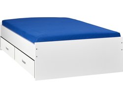 Bed met opbergruimte | 120x200 | Wit | Inclusief witte lades | 4 stuks 60cm diep — cadeau in Cadeau-ideeën