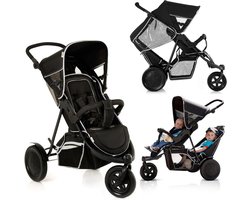 ApexArte® Duo Kinderwagen - Buggy - Tweeling - Wandelwagen - Zwart — cadeau in Cadeau-ideeën