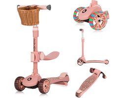 Lionelo Franky Kinderstep 2in1 - LED - 3 wielen - tot 50kg - Fiets en scooter 2in1 - Grote verlichte wielen  - Speelgoedmandje — cadeau in Spellen & Speelgoed