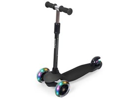 LifeGoods Kinderstep - Step 2-5 Jaar - 3 Lichtgevende LED Wielen - Hoogte Verstelbaar - Jongens/Meisjes - Zwart — cadeau in Spellen & Speelgoed