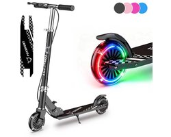FOXSPORT Kinderstepjes - Kinderstep - Step - Kinderscooter - Draagkracht tot 100 kg - Kick Step - Voor Jongens en Meisjes - Vanaf 3-12 Jaar - Drie instelbare hoogte-opties - Zwart — cadeau in Spellen & Speelgoed