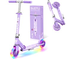 Suotu Kinderstep - 145mm Lichtgevende Wielen - Step - Speelgoed Jongens/Meisjes - Max stuurhoogte: 85 cm - Aluminium - Paars — cadeau in Spellen & Speelgoed