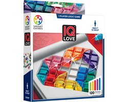 SmartGames IQ Love - Logisch Denkspel & Reispuzzel - 120 Opdrachten met Dubbelzijdig Spelbord - Educatief Solospel - Vanaf 7 Jaar — cadeau in Spellen & Speelgoed