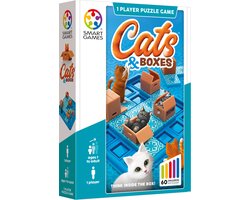 SmartGames Cats & Boxes - Logisch Denkspel - 60 Poezelige Uitdagingen - Compact Solospel voor Kinderen & Volwassenen - Vanaf 7 Jaar — cadeau in Spellen & Speelgoed